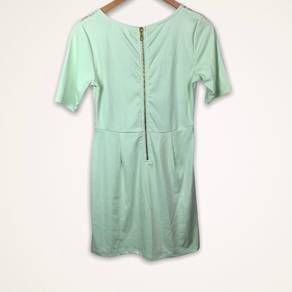 Altar’d State Fitted Lace Inset Pleated Dress - Picture 2 of 9